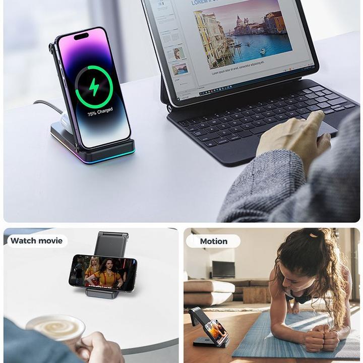 Image du produit Joyroom Station de charge sans fil 3en1 JR-WQN01 (15 W)