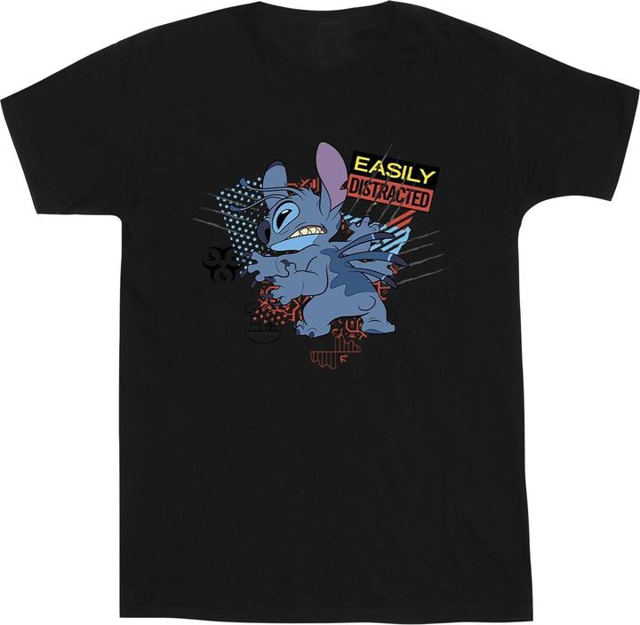 Actual product image Disney Mens Lilo And Stitch Easily Distracted T-Shirt (XL)