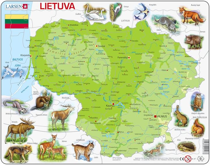 Produktbild Larsen Puzzle - Litauen (physisch) (60 Teile)