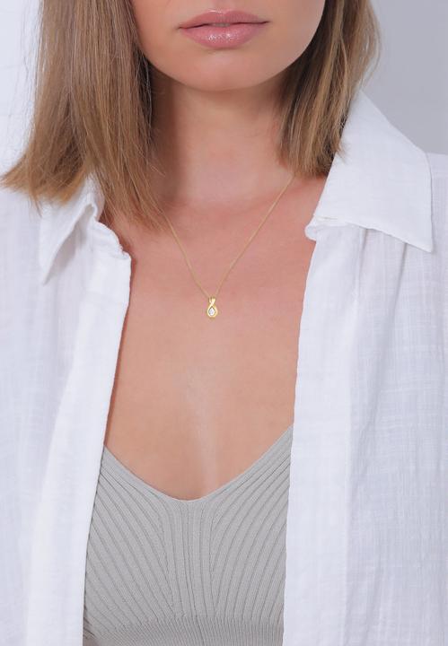 Image du produit Elli PREMIUM Collier Infinity zirconium infini 585 or jaune (585 Or jaune, Zircone, 45 cm)