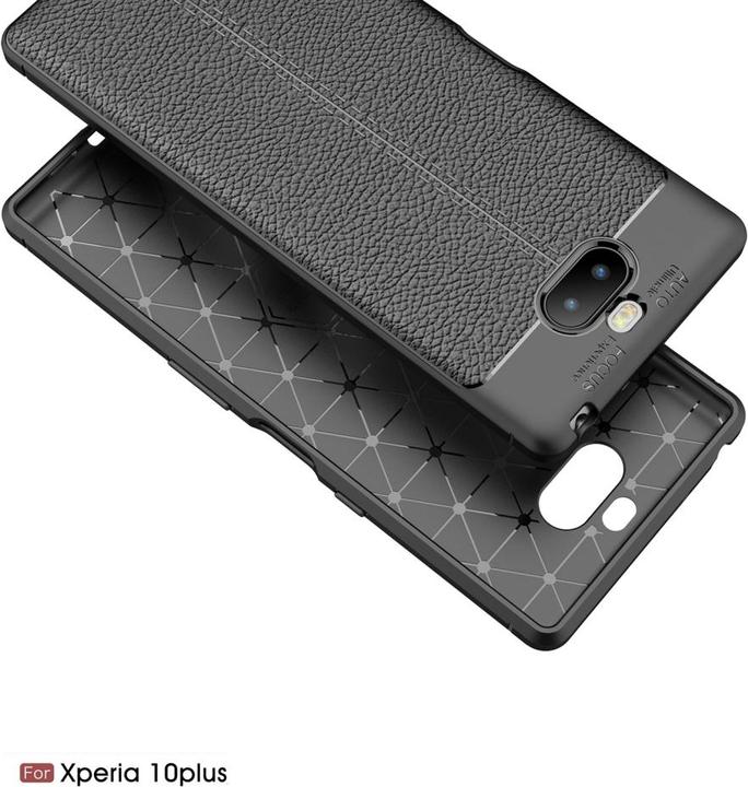 Actual product image Screenguard Sony Xperia 10 Plus Case Leather Design TPU Cover (Sony Xperia 10 Plus)
