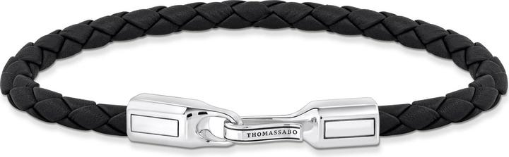 Immagine prodotto Thomas Sabo Bracciale in pelle nero argento (17 cm, Cuoio, Argento 925, Annerito)