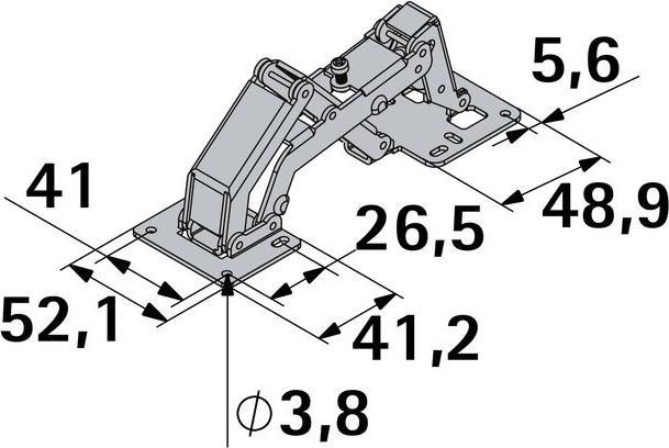 Produktbild Hettich Weitwinkel-Aufschraubscharnier mit Feder, Stahl vernickelt, 1 Stck