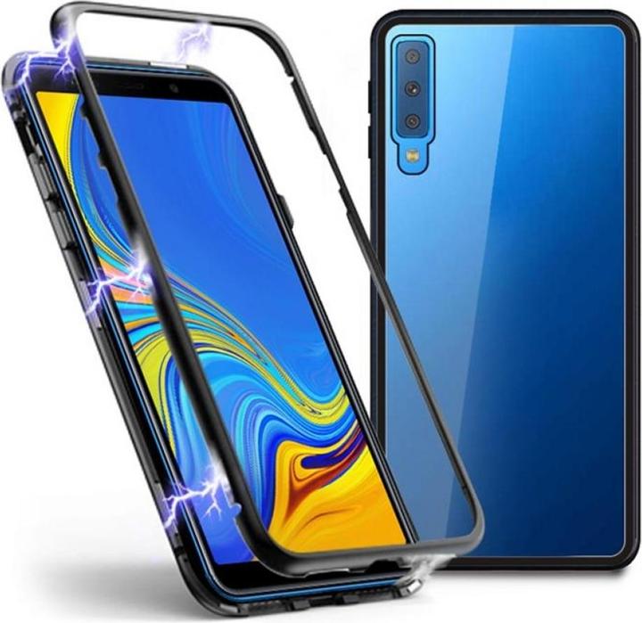 G-Case Étui pour Samsung Galaxy A7 2018 Aluminium Magnetic Glass Backcover (Samsung Galaxy A7 (2018))