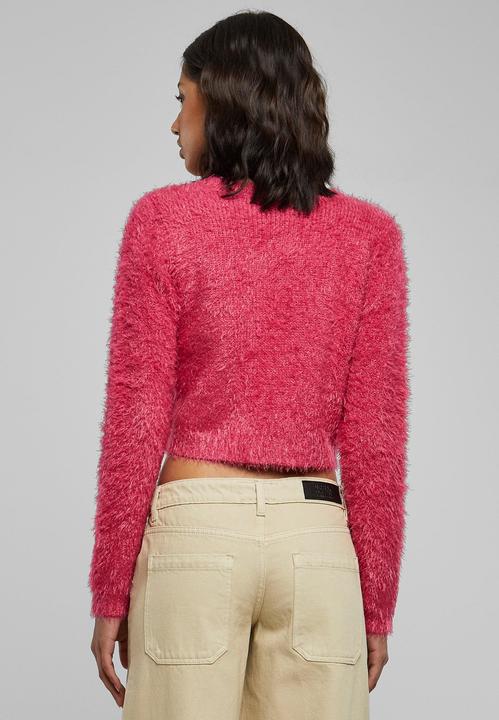 Actual product image Urban Classics Ladies Tied Cropped Feather Cardigan - 117653 (XL)
