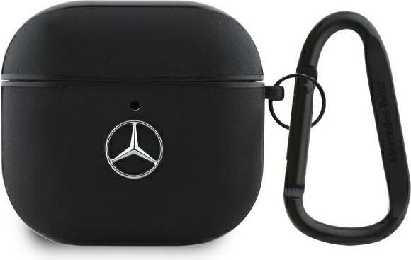 Actual product image Mercedes-Benz Mercedes MEA4CSLBK AirPods 4 cover black/black Leather Metal Logo (Headphone sleeve)