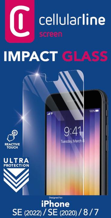 Image du produit Cellularline verre d'impact (1 pièce(s), Apple iPhone SE (2ème génération))