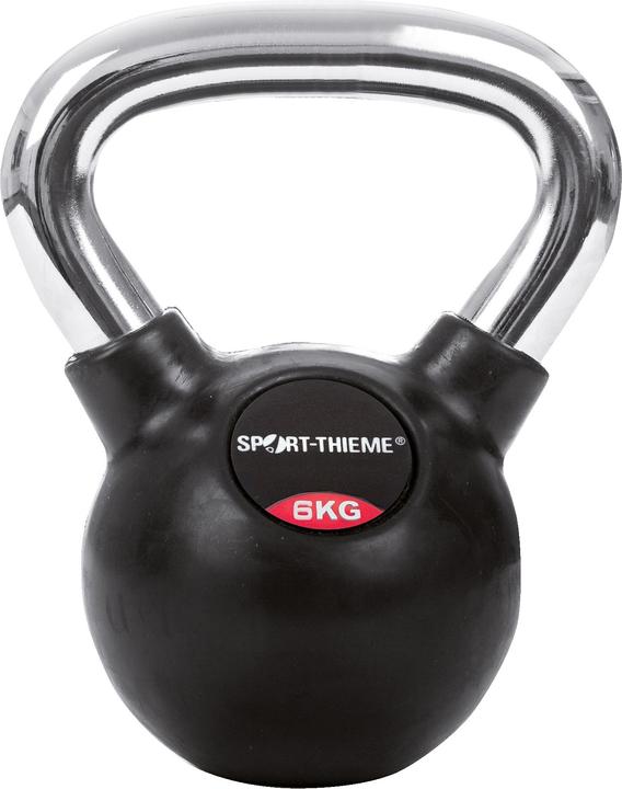 Image du produit Sport-Thieme Kettlebell caoutchouté avec poignée lisse en chrome (1 x 6 kg)