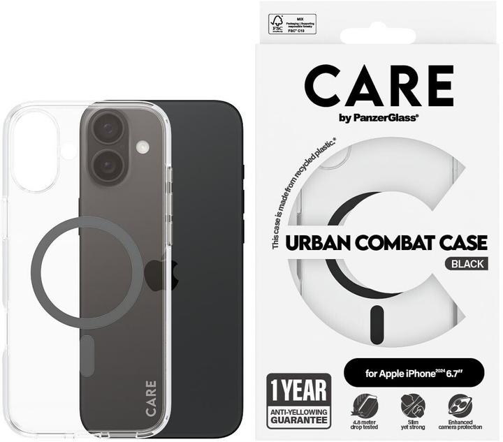 Actual product image PanzerGlass CARE Flagship Case Urban Combat w. Black MagSafe iPhone '24 6.7" (Apple iPhone 16 Plus)