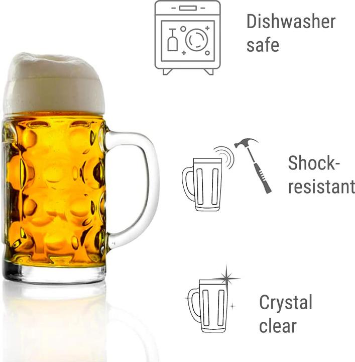 Immagine prodotto Ich-zapfe Bicchiere da birra, set di 6 boccali da birra, ISAR - 0,3 litri (0.30 l, 1 x)