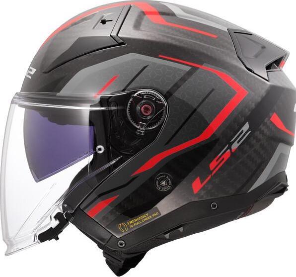Produktbild LS2 OF603 INFINTY II CARBON URUS Jethelm rot 3XL (3XL)