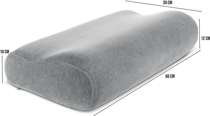 Image du produit Aspero Oreiller viscoélastique avec taie d'oreiller Wavre (60 x 30 x 12 cm)