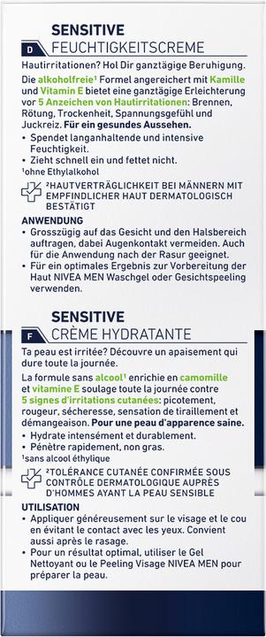 Produktbild Nivea Men Sensitive Feuchtigkeitscreme (75 ml, Tagescreme)