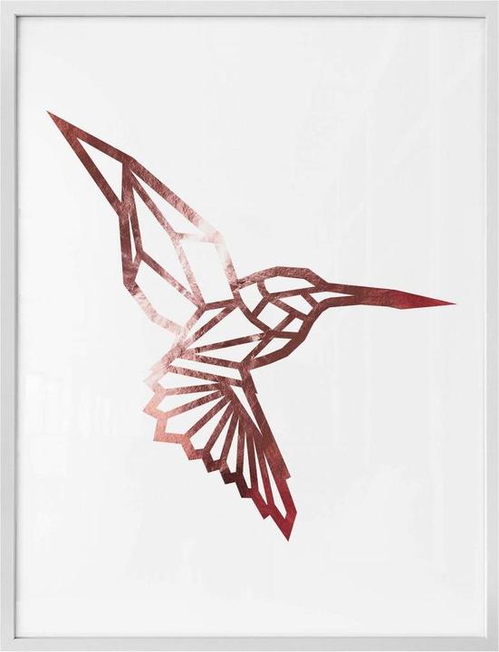 Actual product image Trenddeko Origami hummingbird - rose gold look (30 x 40 cm)