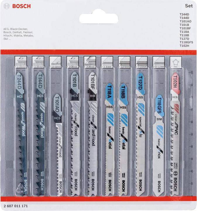 Bosch Professional Zubehör Stichsägeblatt-Set All in One, 10-teilig