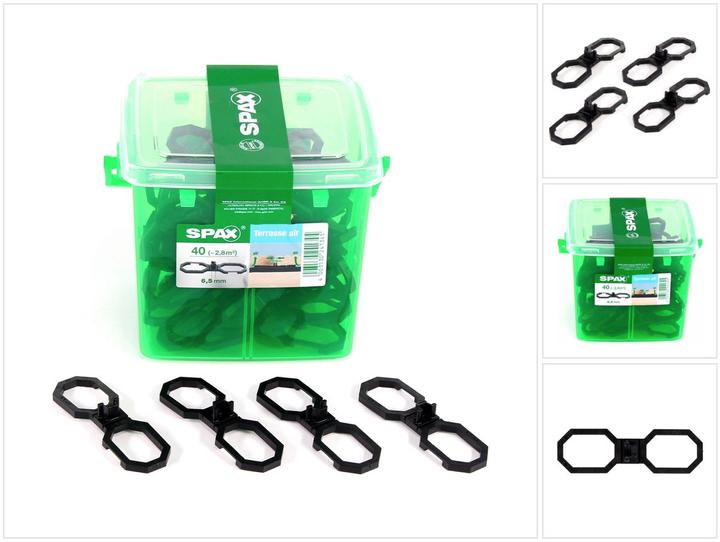 Image du produit Spax Terasse Air Espaceur 6,5 mm Ventilation pour planches de bois Terasse en coffret à anse 40