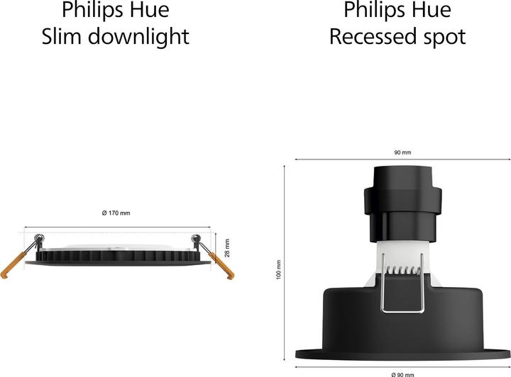 Productafbeelding Philips Hue White & Color Ambiance Slim Recessed (1200 lm)
