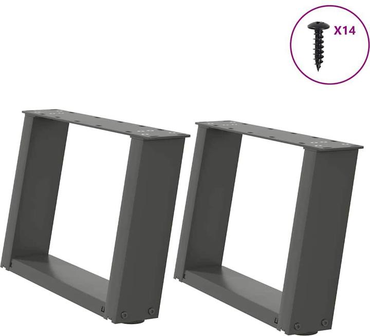 Immagine prodotto VidaXL Gambe per tavolino a U 2 pezzi Gamba del tavolo in acciaio antracite 50x(30-31) cm