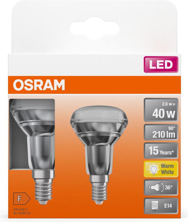 Image du produit Osram Lampes à réflecteur (E14, 2.60 W, 210 lm, 2 x, F)