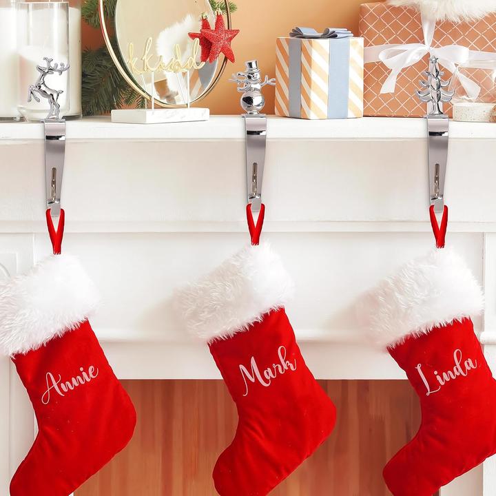 Actual product image Belle Vous Christmas stocking holder for the fireplace