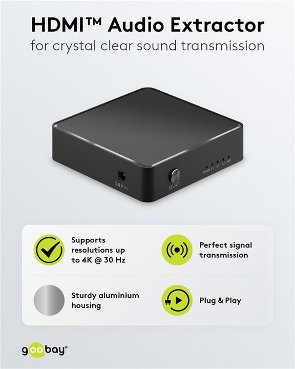 Image du produit Goobay Extracteur audio HDMI 4K @ 30 Hz
