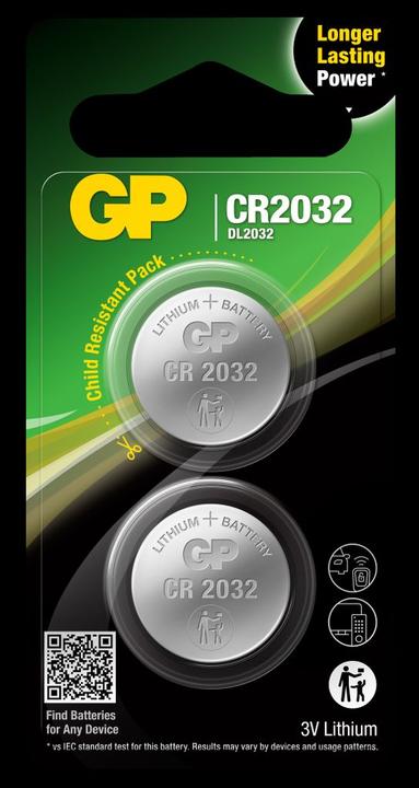 Image du produit GP Batteries Lithium CR2032 (2 pcs, CR2032, 220 mAh)