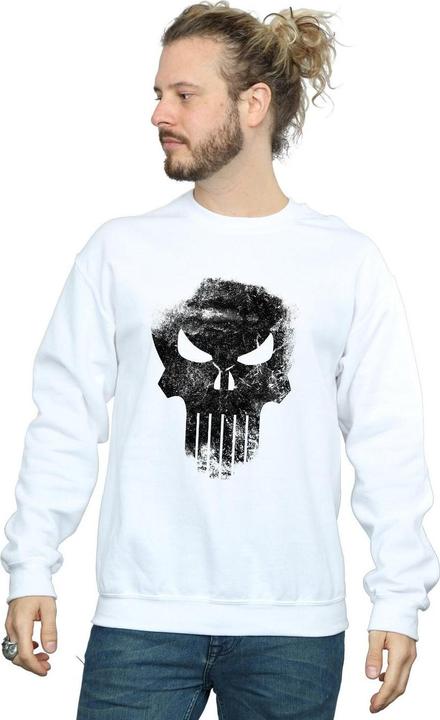 Actual product image Mens The Punisher Distrressed Skull Sweatshirt (S)
