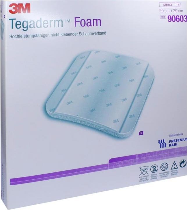 3M Tegaderm High Performance Foam Schaumkompresse 20x20cm non adhäsiv 5 Stk