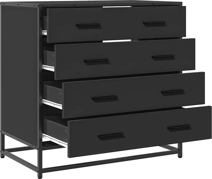 Actual product image VidaXL Black drawer unit 70x41x70 cm Wood-based drawer chest (70 x 41 x 70 cm)