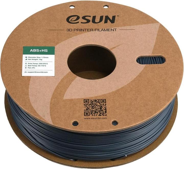 Actual product image eSUN EABS+HS 1.75mm GREY 1kg (ABS, 1.75 mm, 1000 g, Grey)