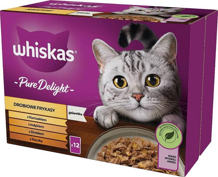Whiskas Pure Delight Poultry Duck Turkey Chicken - Wet Cat Food - 12x85 g (Senior, 12 pcs., 1020 g)