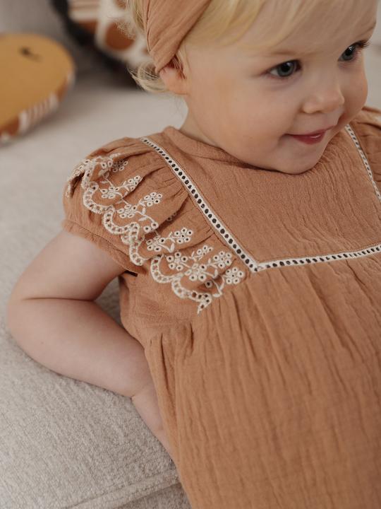 Produktbild Vertbaudet Baby-Set: Bluse, Shorts & Haarband, Musselin (62)