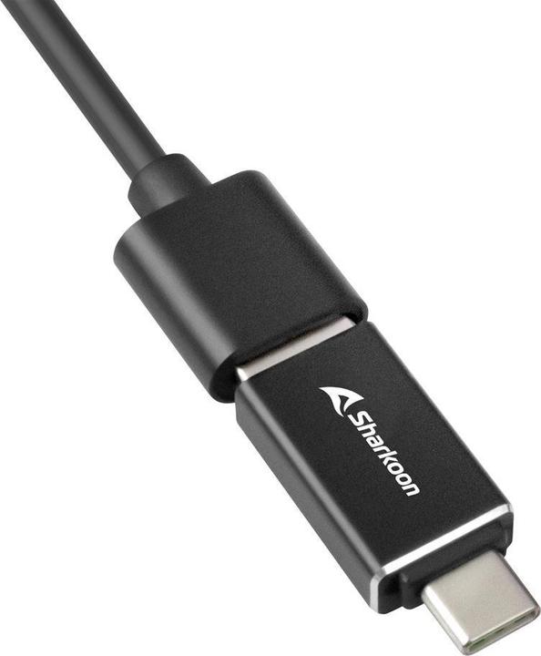 Produktbild Sharkoon HUB 3X USB 3.2 +RJ45 ALU BLACK (USB-C, 3 Ports)