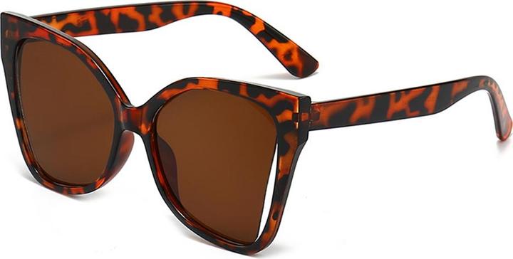 Actual product image Techsuit - Sunglasses (5335) - for Women with PC Frame and Lens, Butterfly Shape - Leopard / Brown