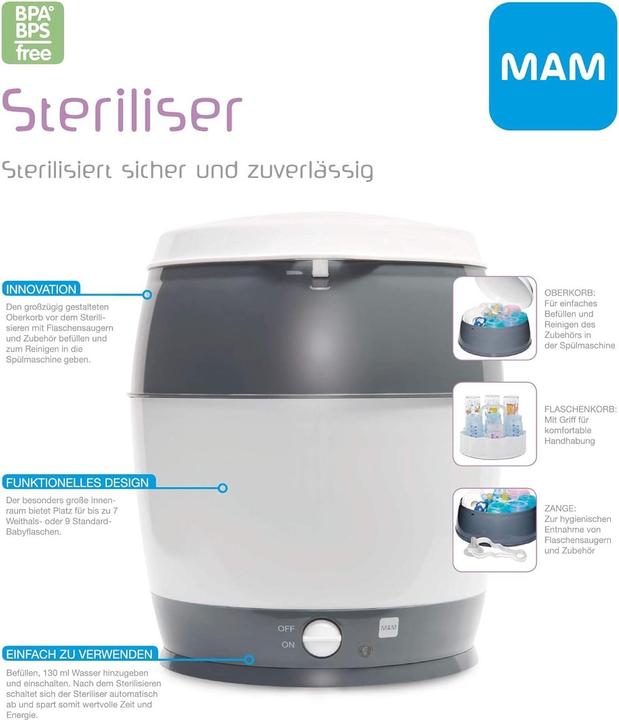 Actual product image MAM Steam sterilizer