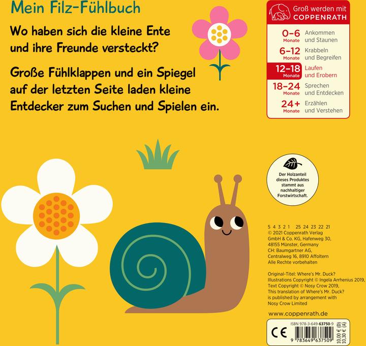 Image du produit Mon livre à toucher en feutrine : coucou, petit canard! (Allemand)