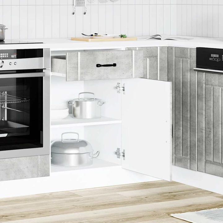 Actual product image VidaXL Kitchen base unit Lucca Concrete grey Wood-based sink base unit (50 x 46 x 81.5 cm)