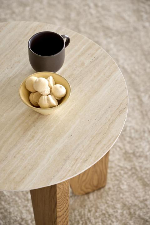 Image du produit AC Design Table d'appoint Dockland papier brut travertin (50 x 50 cm)