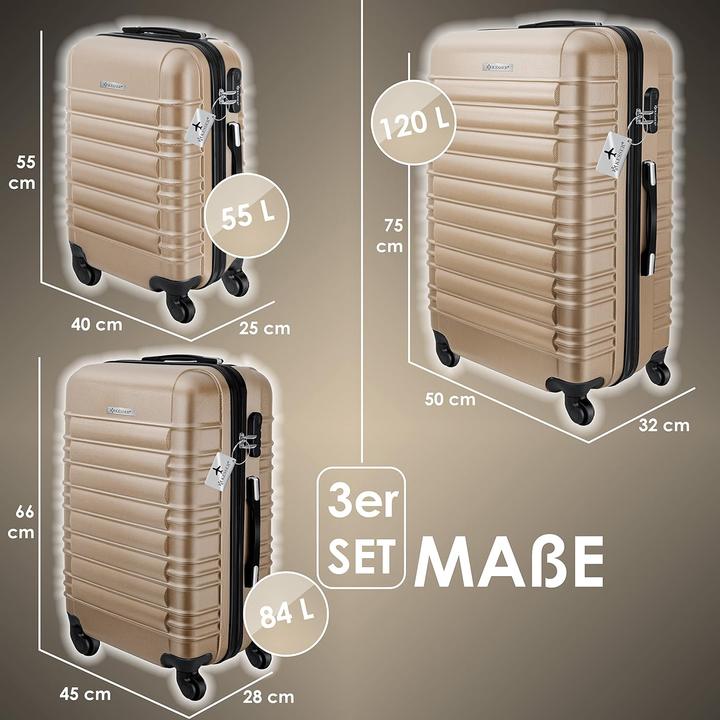 Image du produit Kesser Set de 3 valises (120 l, M (50 - 90l), L (90 - 115l), XL (à partir de 115l))