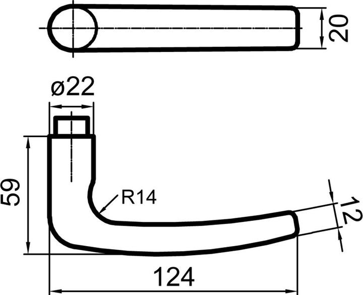 Produktbild Glutz Türdrücker Zug 5060 (Türgarnitur)