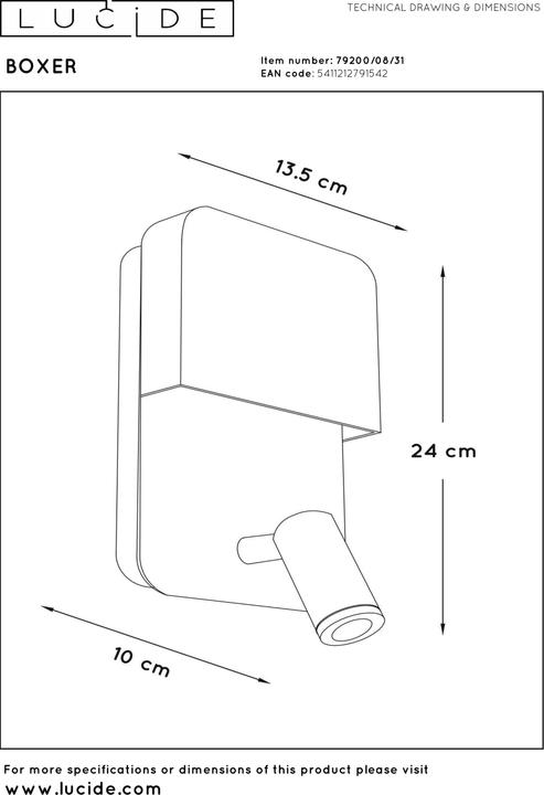 Actual product image Lucide Boxer (140 lm)