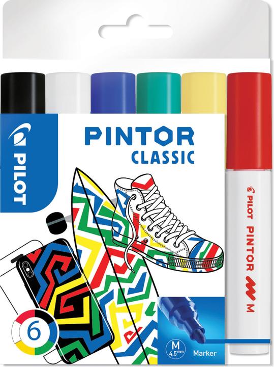 Actual product image Pilot Pintor Medium Set à 6 Standard (Multicoloured, 1.40 mm, 6 x)