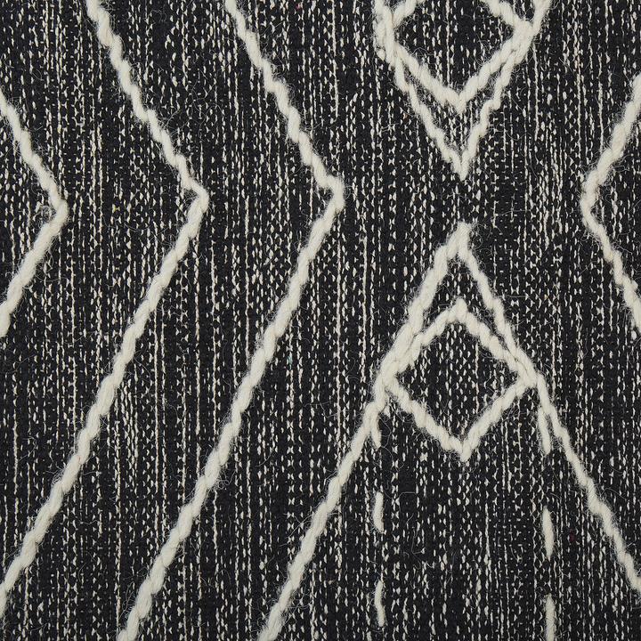Produktbild Beliani Teppich Baumwolle schwarz / weiss 160 x 230 cm geometrisches Muster Kurzflor KHENIFRA (160 x 230 cm)