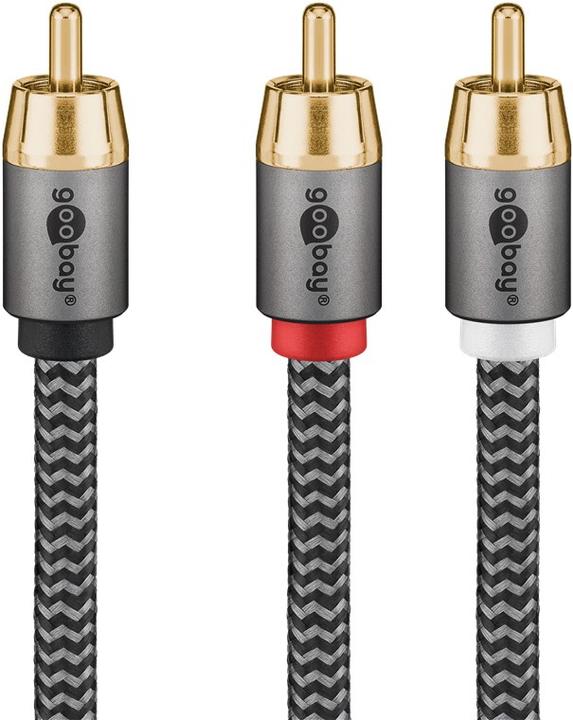 Actual product image Goobay Cinch Y-cable, 2 m, Sharkskin Grey (2 m, Cinch)