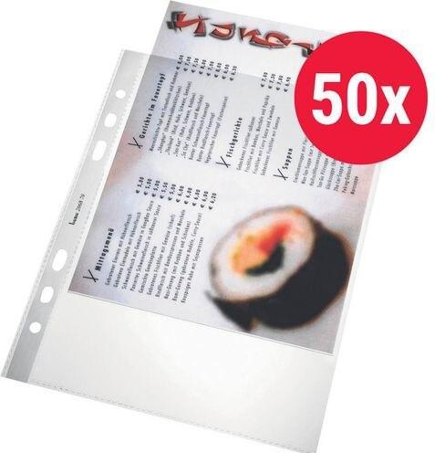 Produktbild Bene Prospekthüllen Öffnung oben DIN A5 Glasklar Transparent 100 Mikron (A5, 50 x)