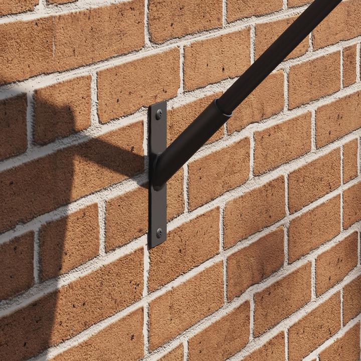 Produktbild VidaXL Flaggenmast Halterung für 1 Flagge zur Wandmontage aus schwarzem Metall
