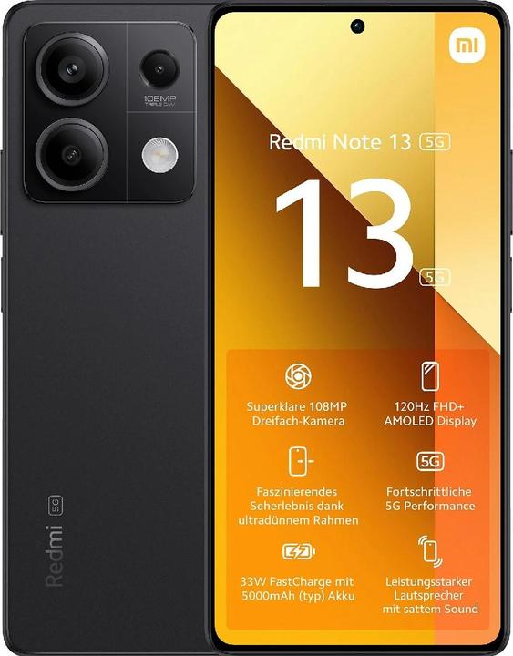 Produktbild Xiaomi Redmi Note 13 5G (128 GB, Grafit Schwarz, 6.67", Hybrid Dual SIM, 108 Mpx, 5G)