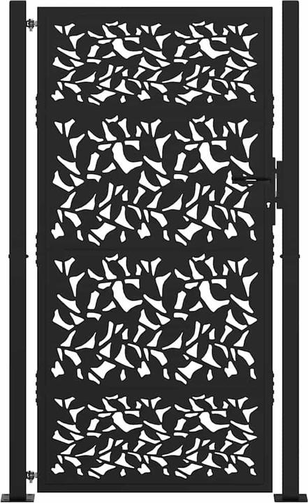 Immagine prodotto VidaXL Cancello da giardino nero 105x180 cm design ad ante in acciaio cancello per recinzione cancello da