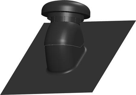 Actual product image Danfoss Taghaette Air DRH 160, sort til indtag og afkast. Tilpasses til taghaeldning fra 0-50°.