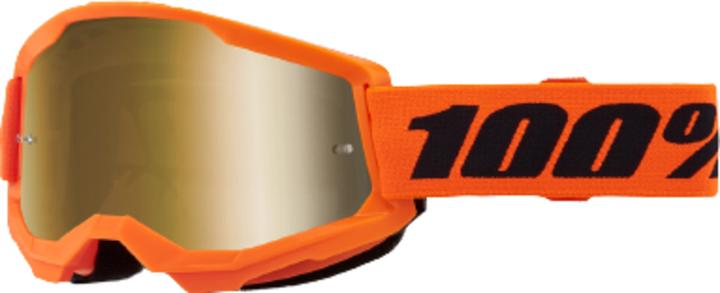 Produktbild 100% STRATA 2 Goggle Neon Orange - Mirror Gold Lens (Orange, Gold)